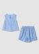 Blue stretch-fabric set with top and shorts for girls_1