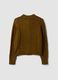 Brown cable-knit stretch wool cardigan_2
