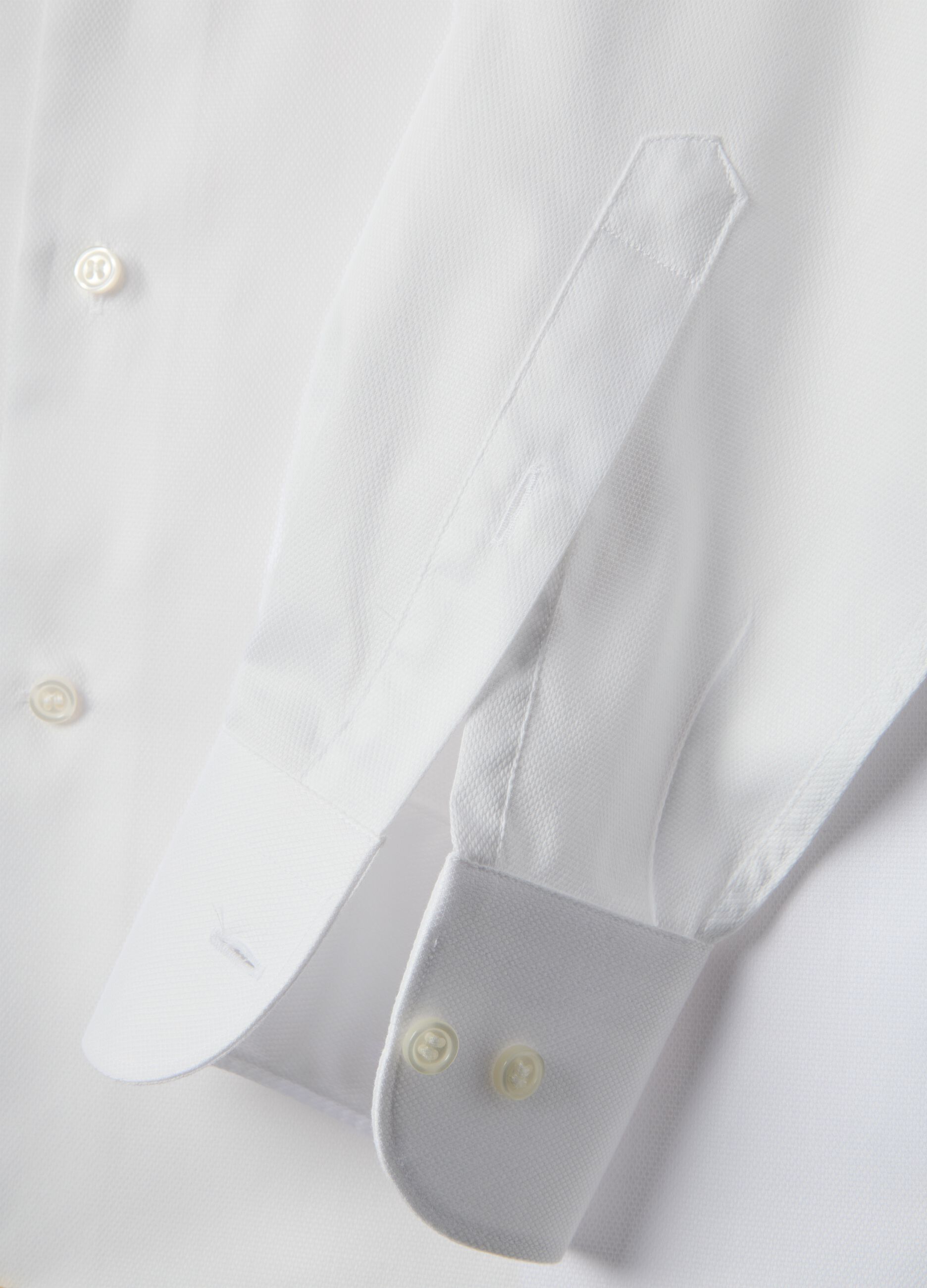 White pure cotton slim fit shirt