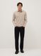 Beige long-sleeve pure cotton polo regular fit_1