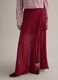 Regular fit red pleated long skirt_1