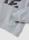 Grey oversized pure cotton hoodie with print and kangaroo pocket for boys_3
