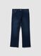 Blue stretch-cotton denim bootcut jeans_4