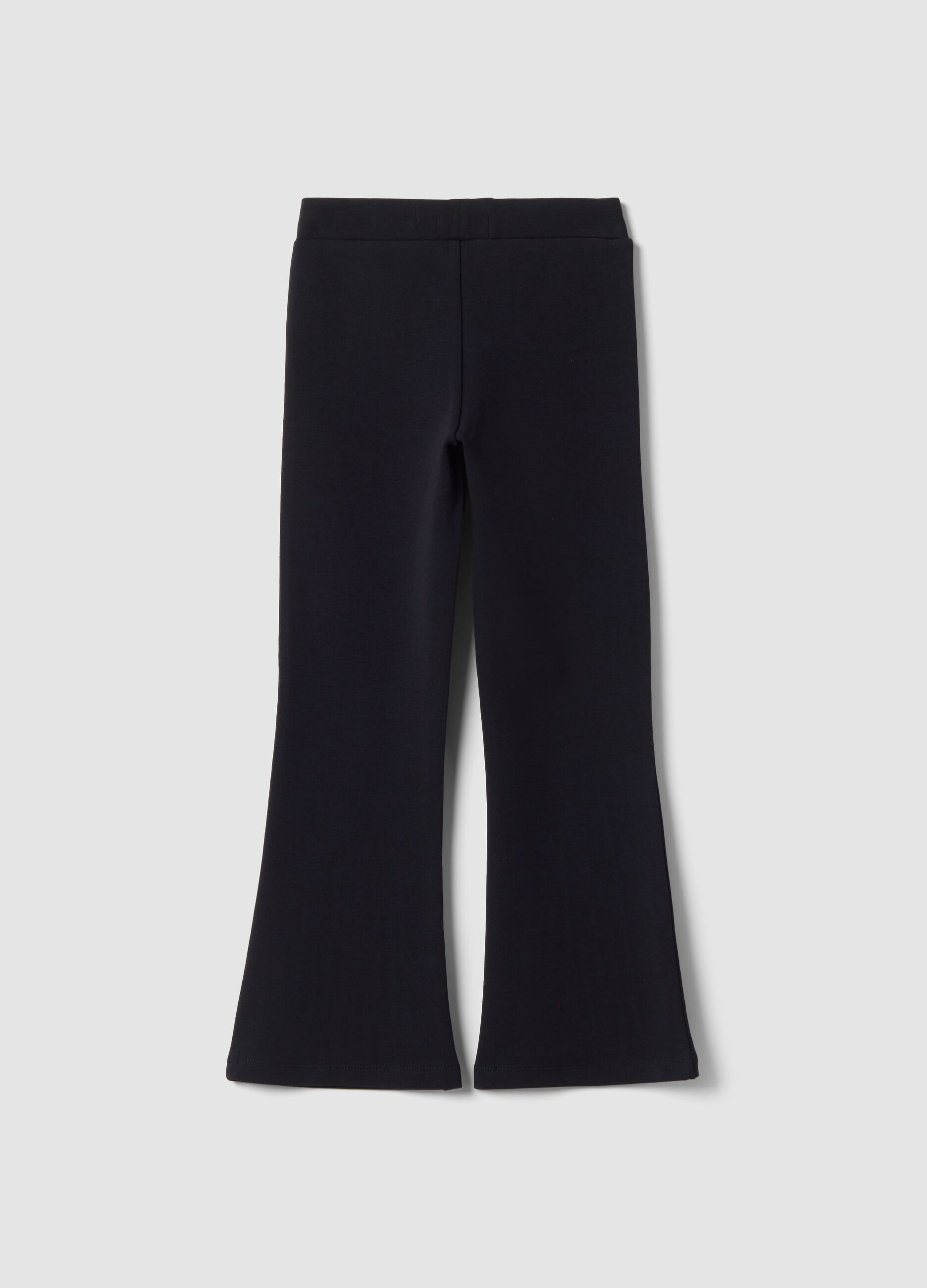 Blue flared stretch cotton leggings
