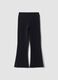 Blue flared stretch cotton leggings_1