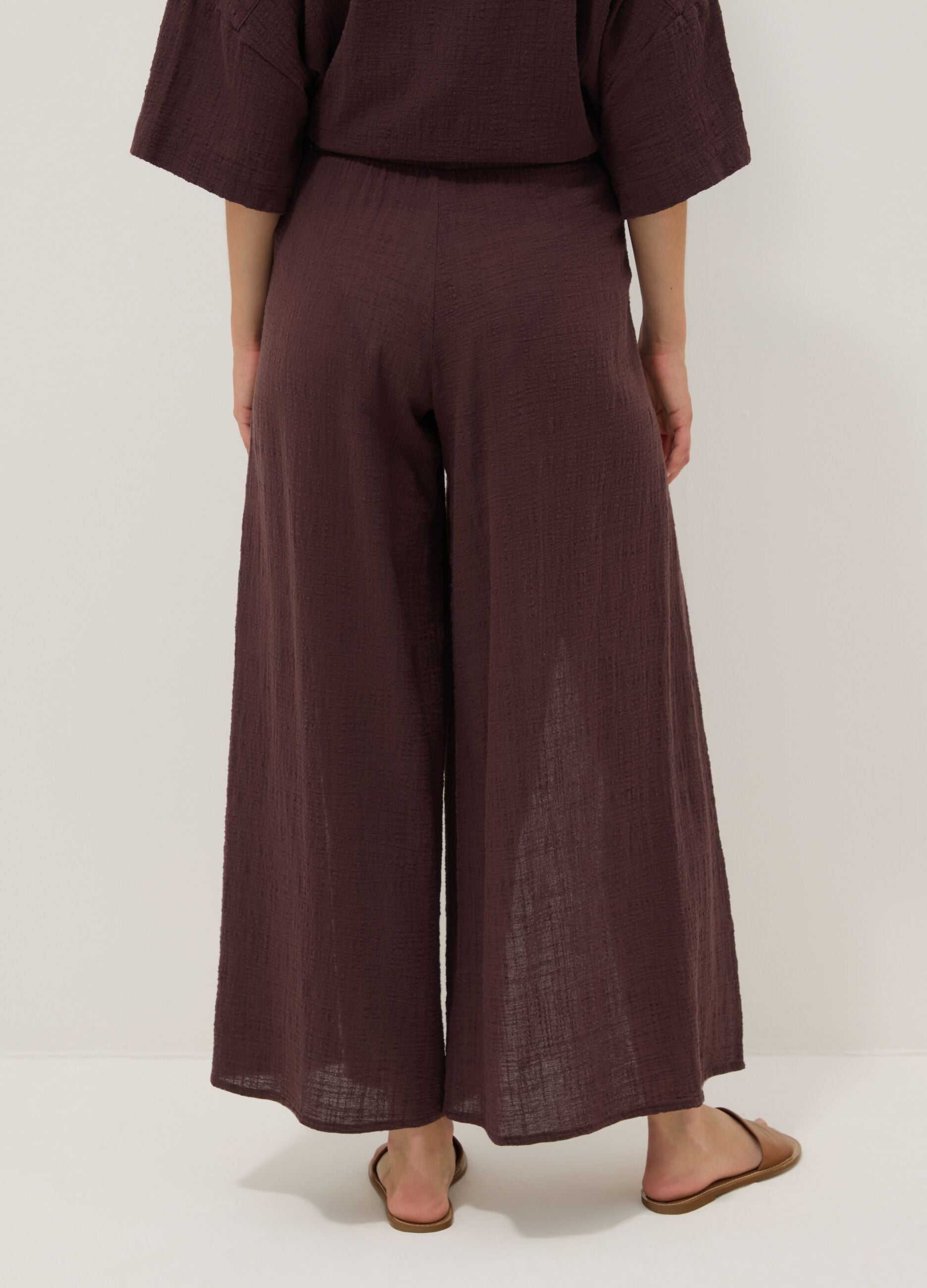 Brown pure cotton beach trousers