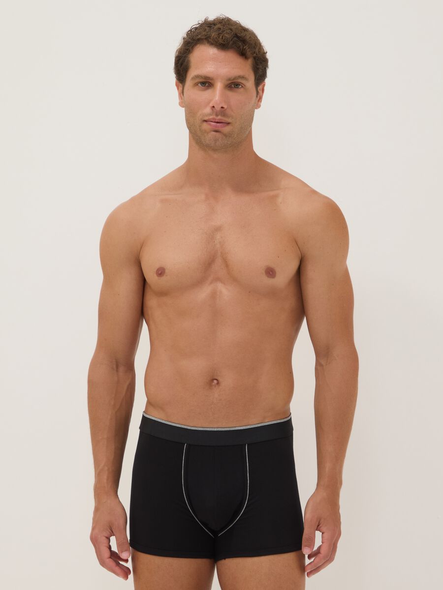 Bipack di boxer neri in cotone Supima elasticizzato_0