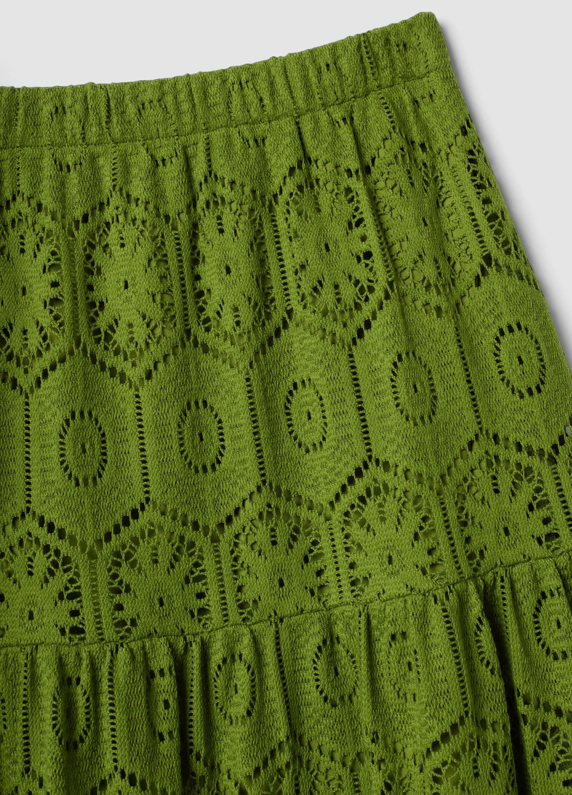 Green maxi skirt with elasticated waist