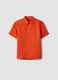 Orange pure linen oversized shirt for boys_3