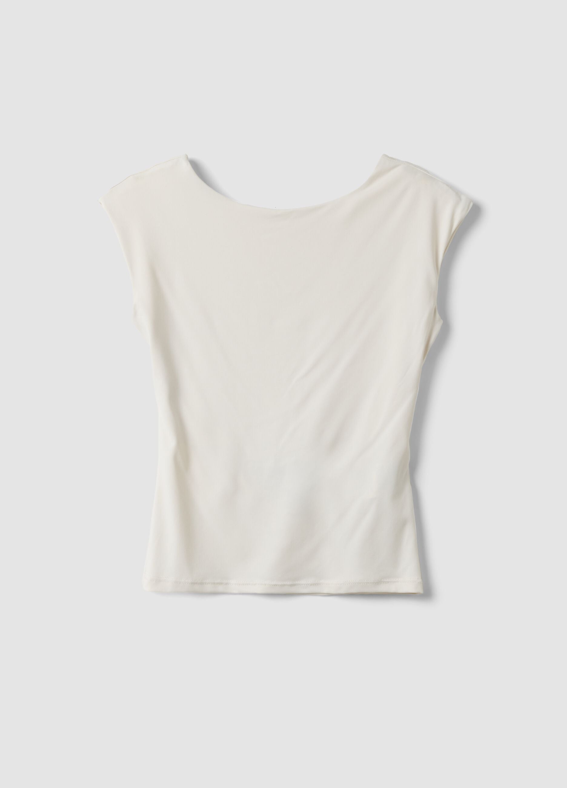 White stretch-fabric top