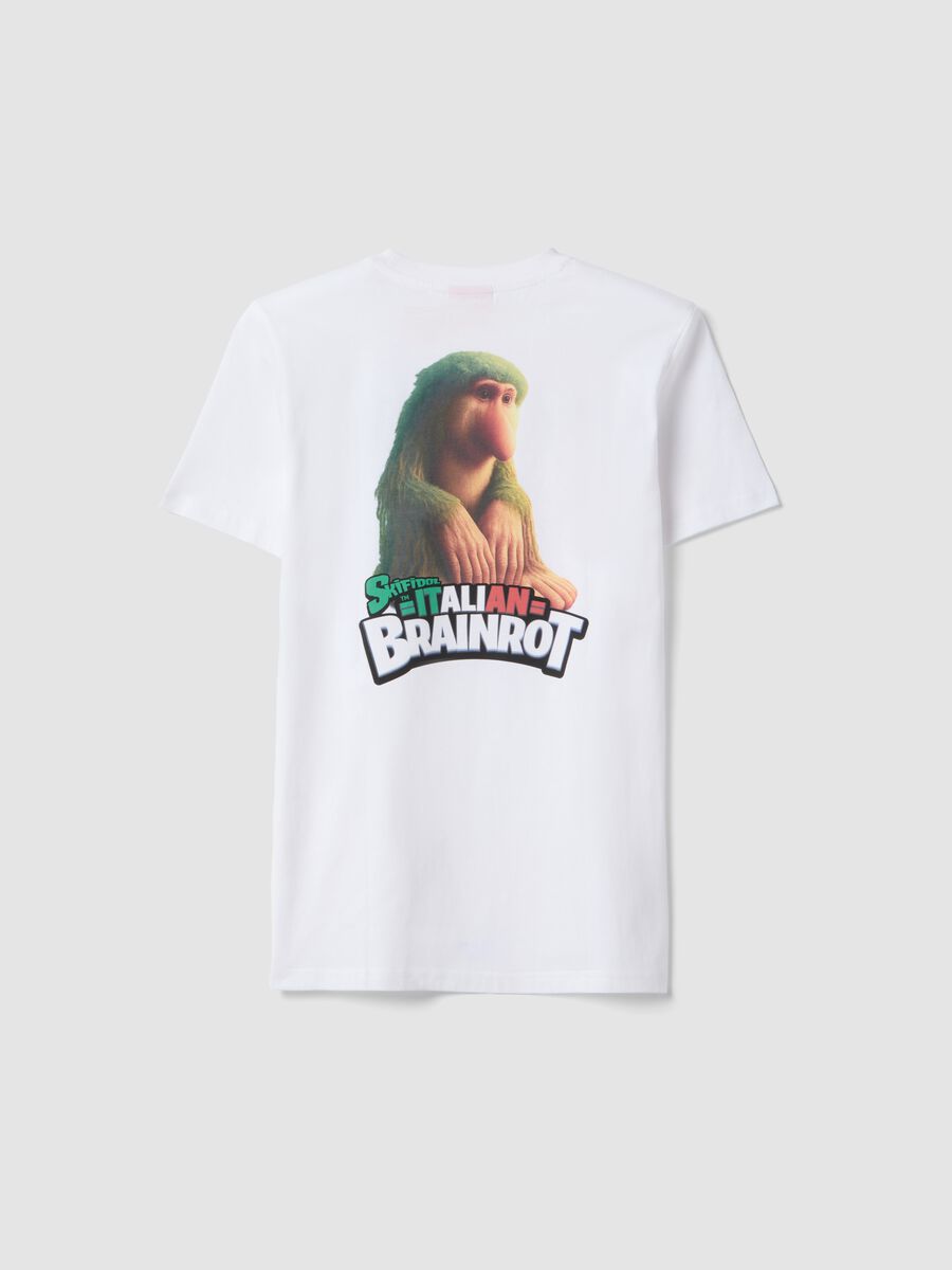 T-shirt in puro cotone bianca da ragazzo regular fit con stampe_4
