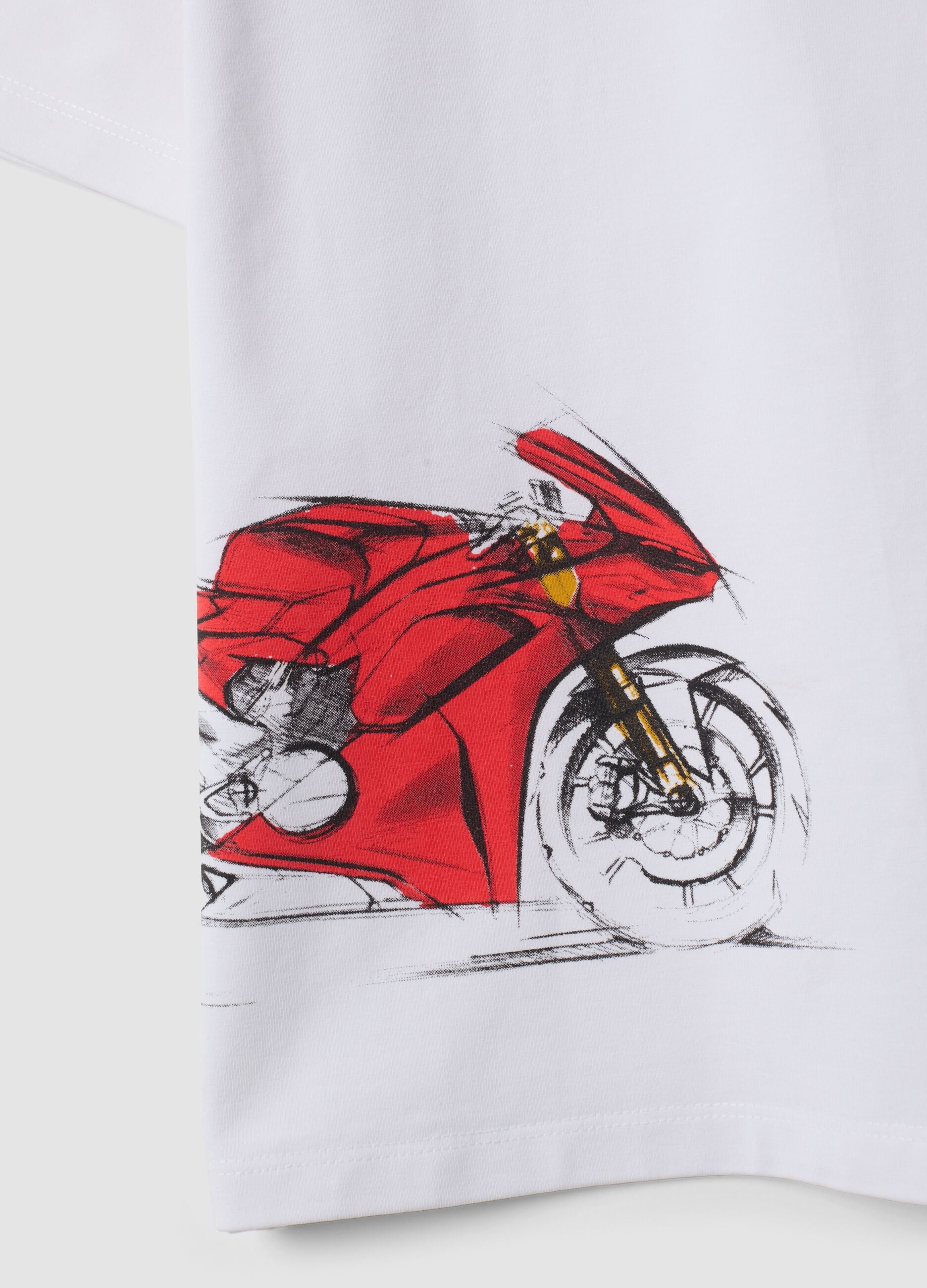White short-sleeve stretch cotton T-shirt