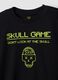 Black organic cotton crew-neck T-shirt with skull print for boys_4