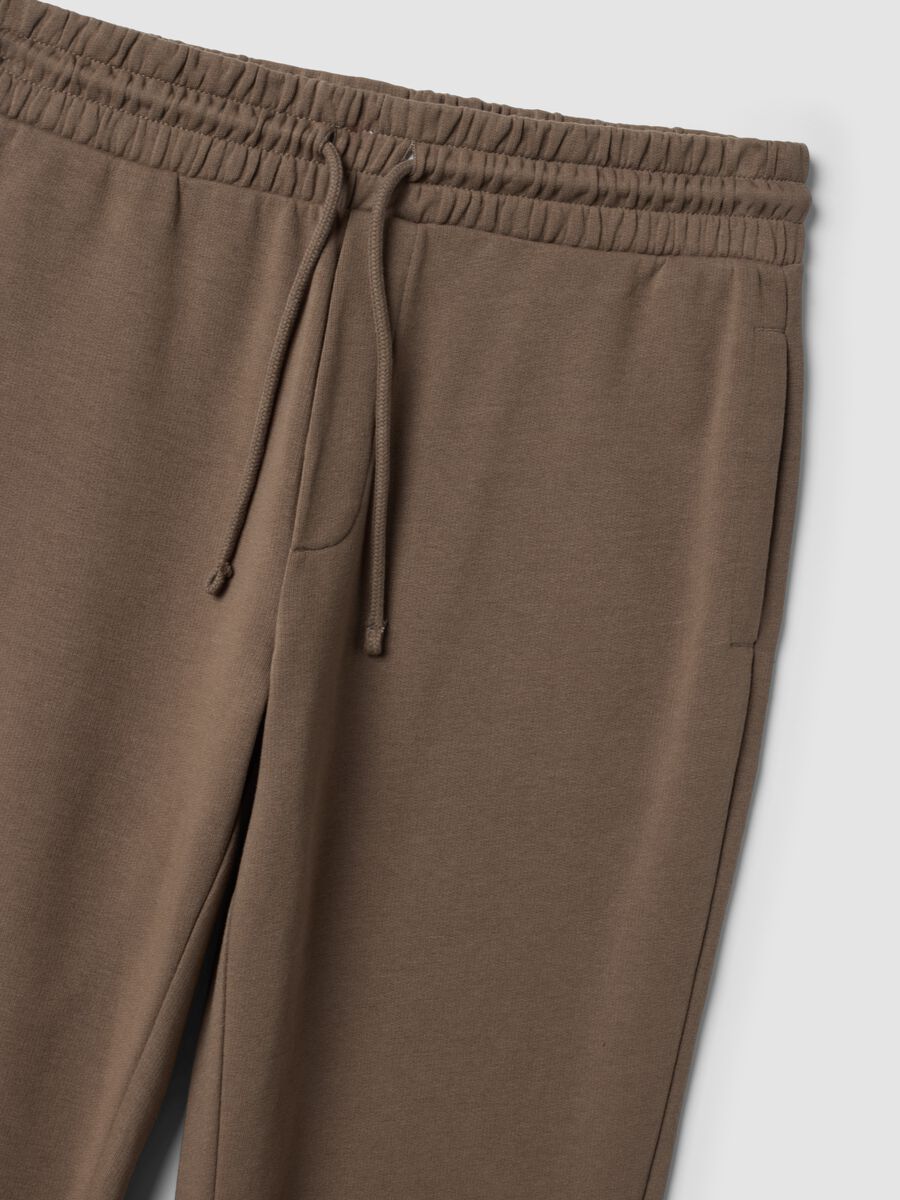 Pantaloni jogger marroni in misto cotone regular fit_2