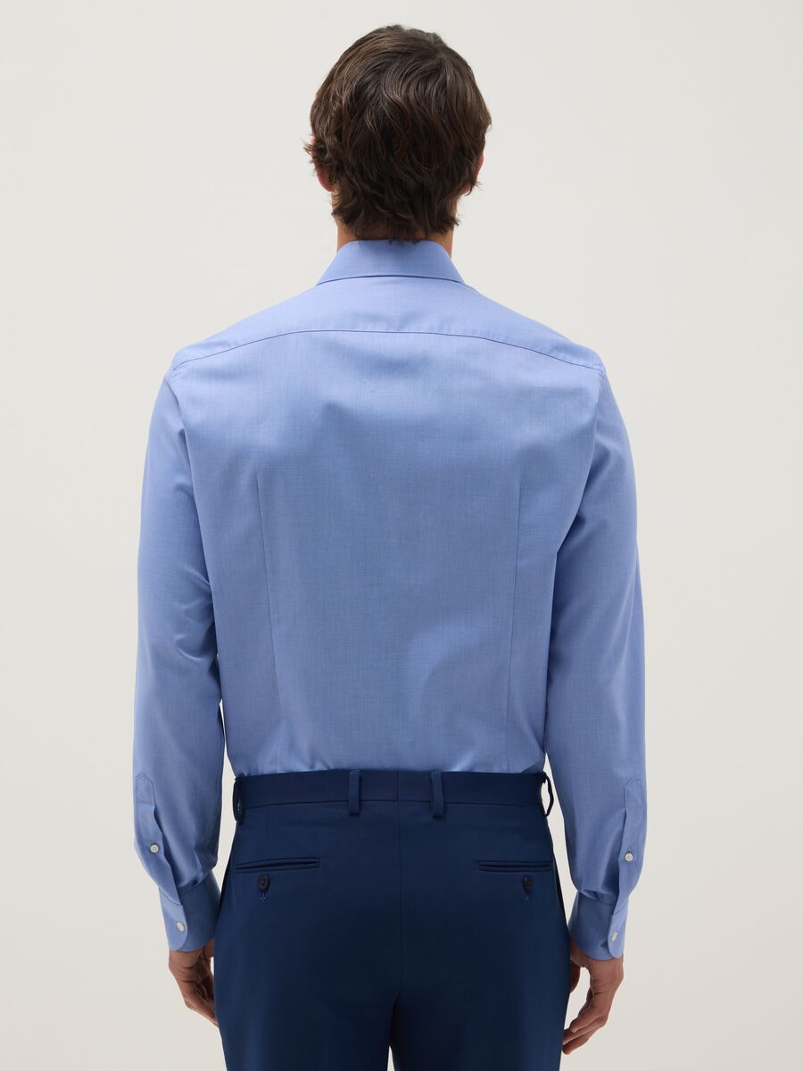 Slim fit light blue pure cotton shirt_2