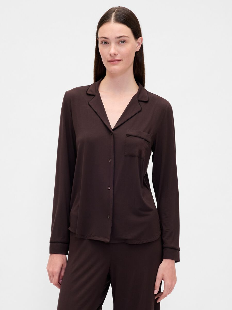 Brown stretch modal pyjamas_0