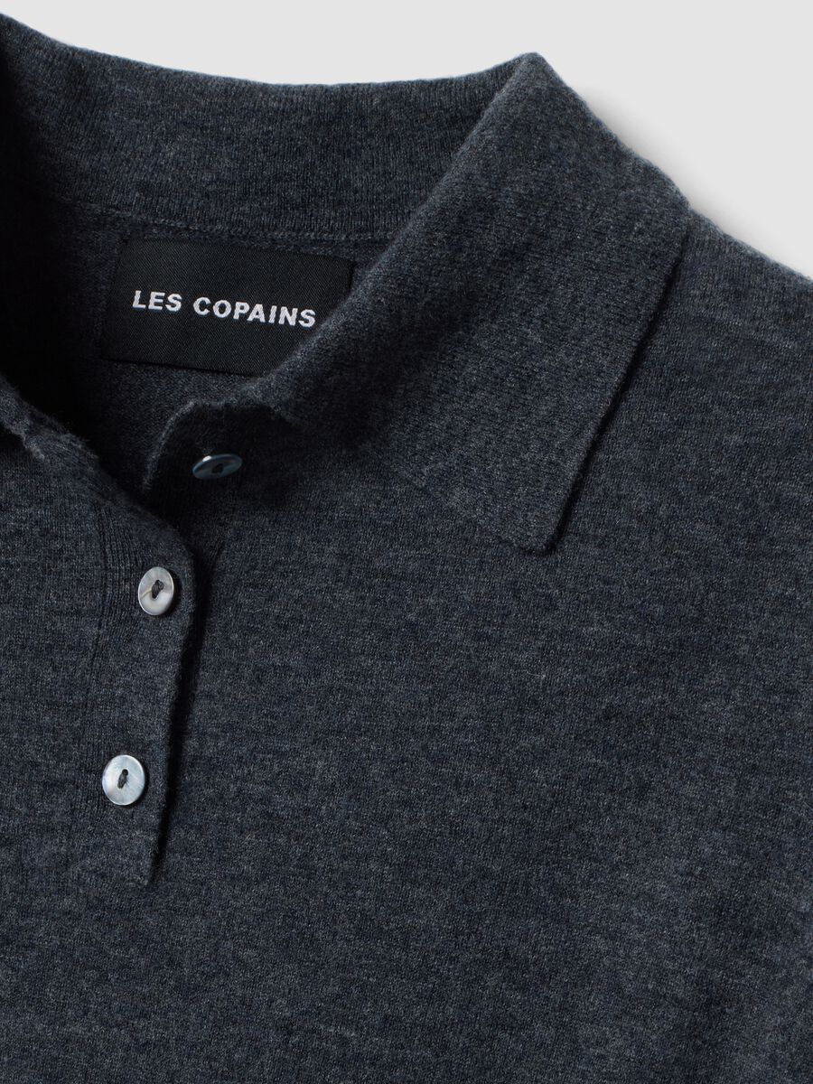 Grey pure wool polo-collar jumper in regular fit_5