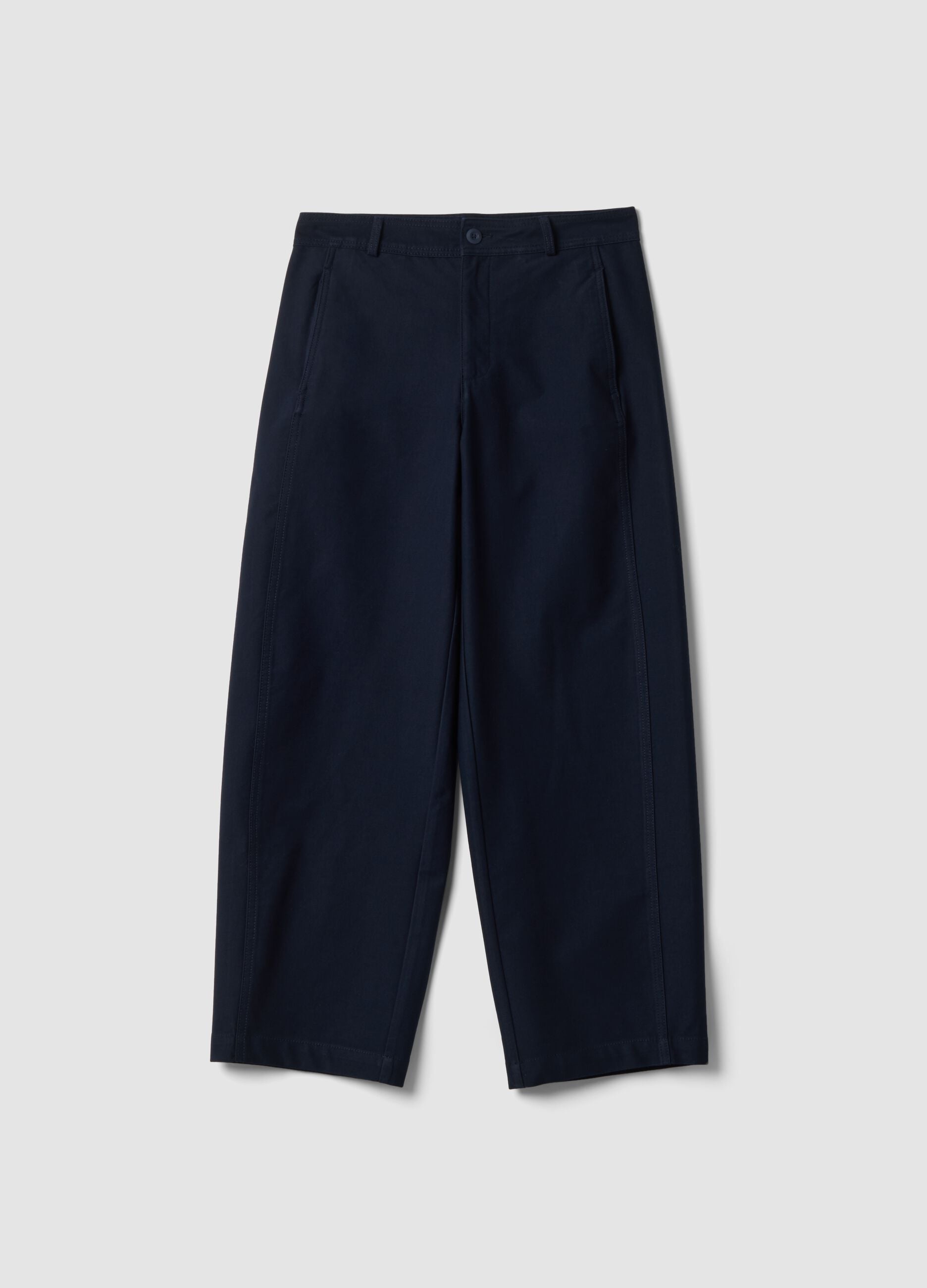 Blue The Iconic Pants in stretchy cotton-blend, barrel fit