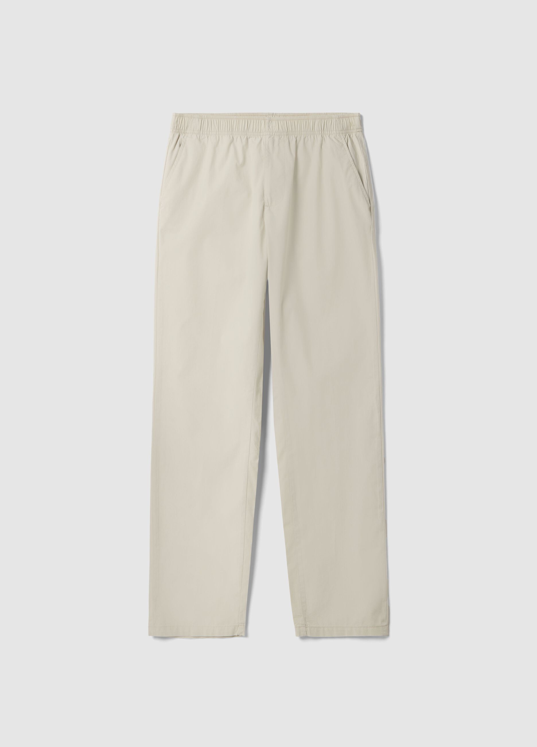 Beige chino trousers in pure cotton, regular fit