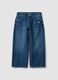 Blue pure cotton baggy-fit jeans for boys_0