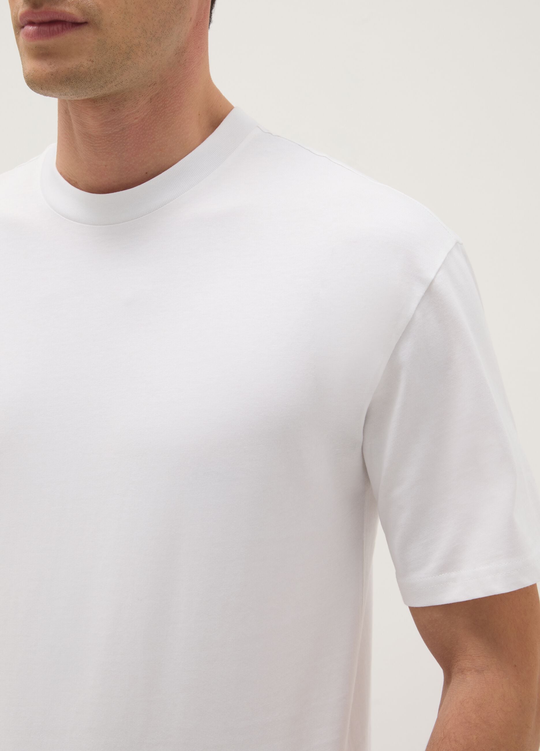White pure cotton relaxed fit T-shirt