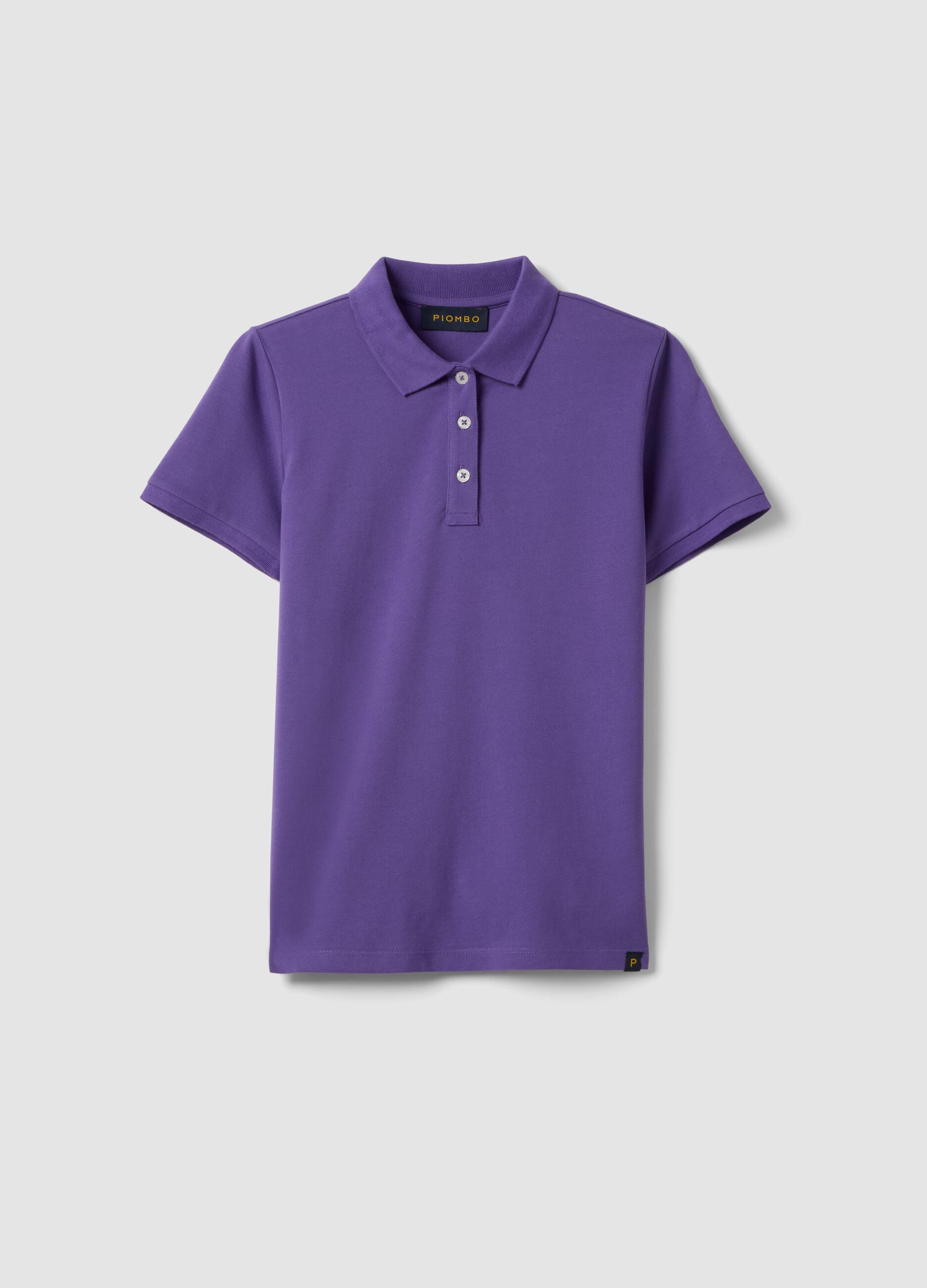 Purple regular-fit polo in 100% organic cotton
