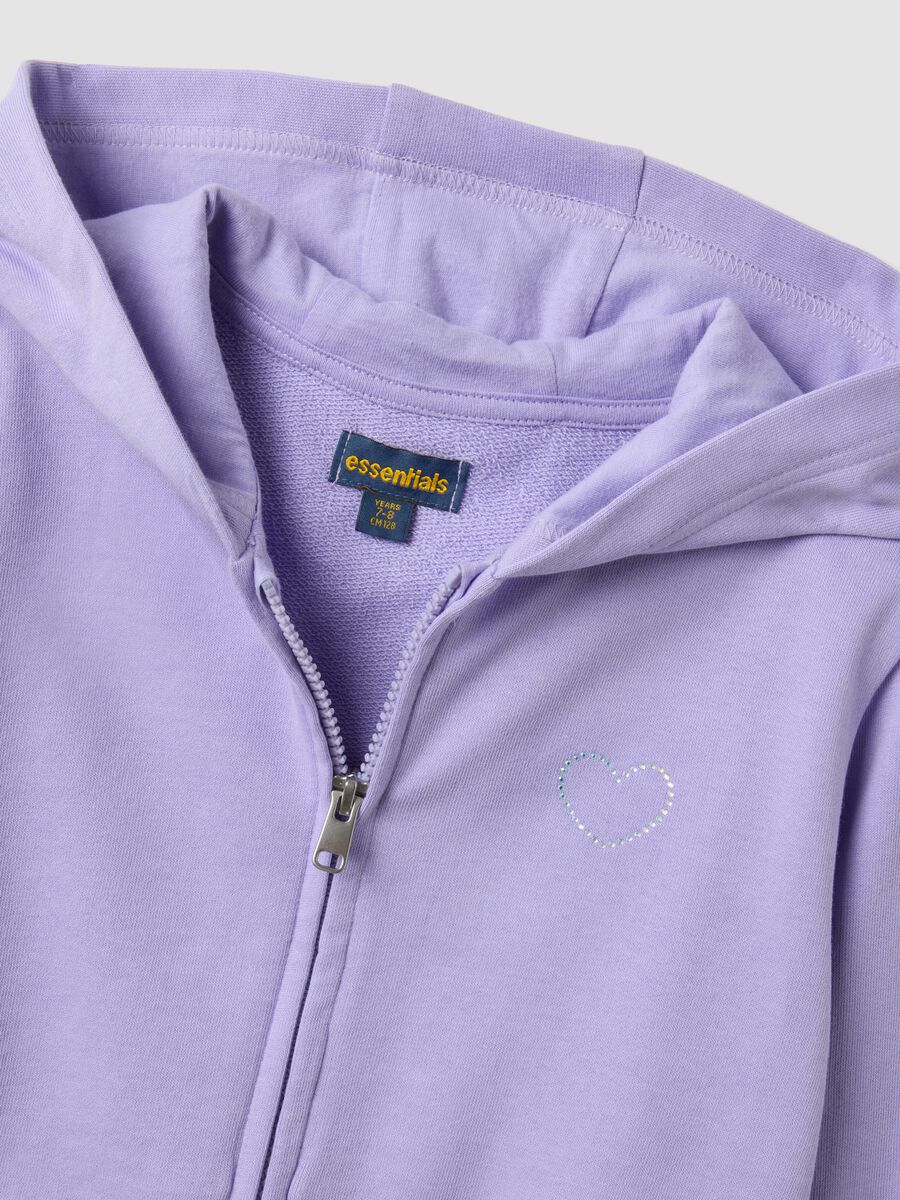 Purple hoodie in pure organic cotton for girls_2