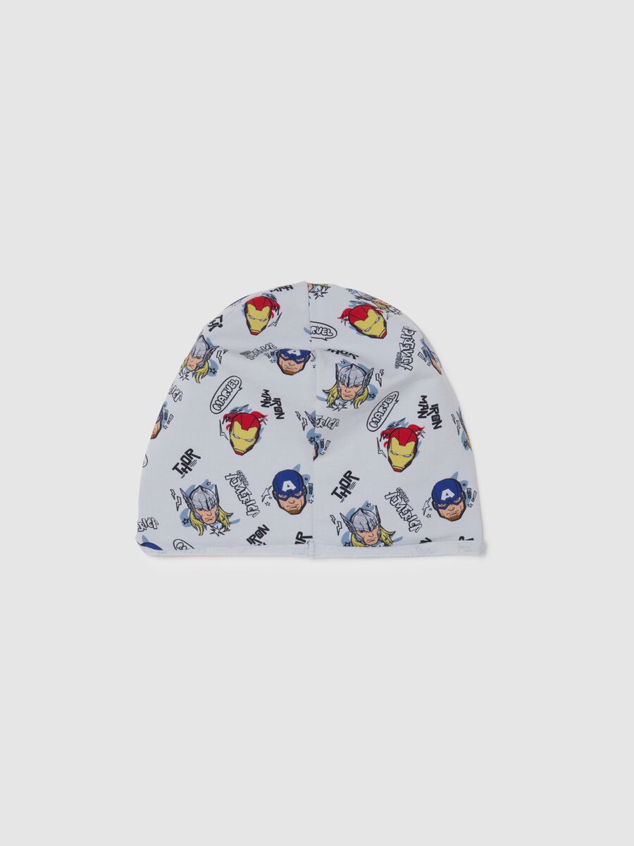 Berretto in cotone elasticizzato multicolor da bambino con stampe_1