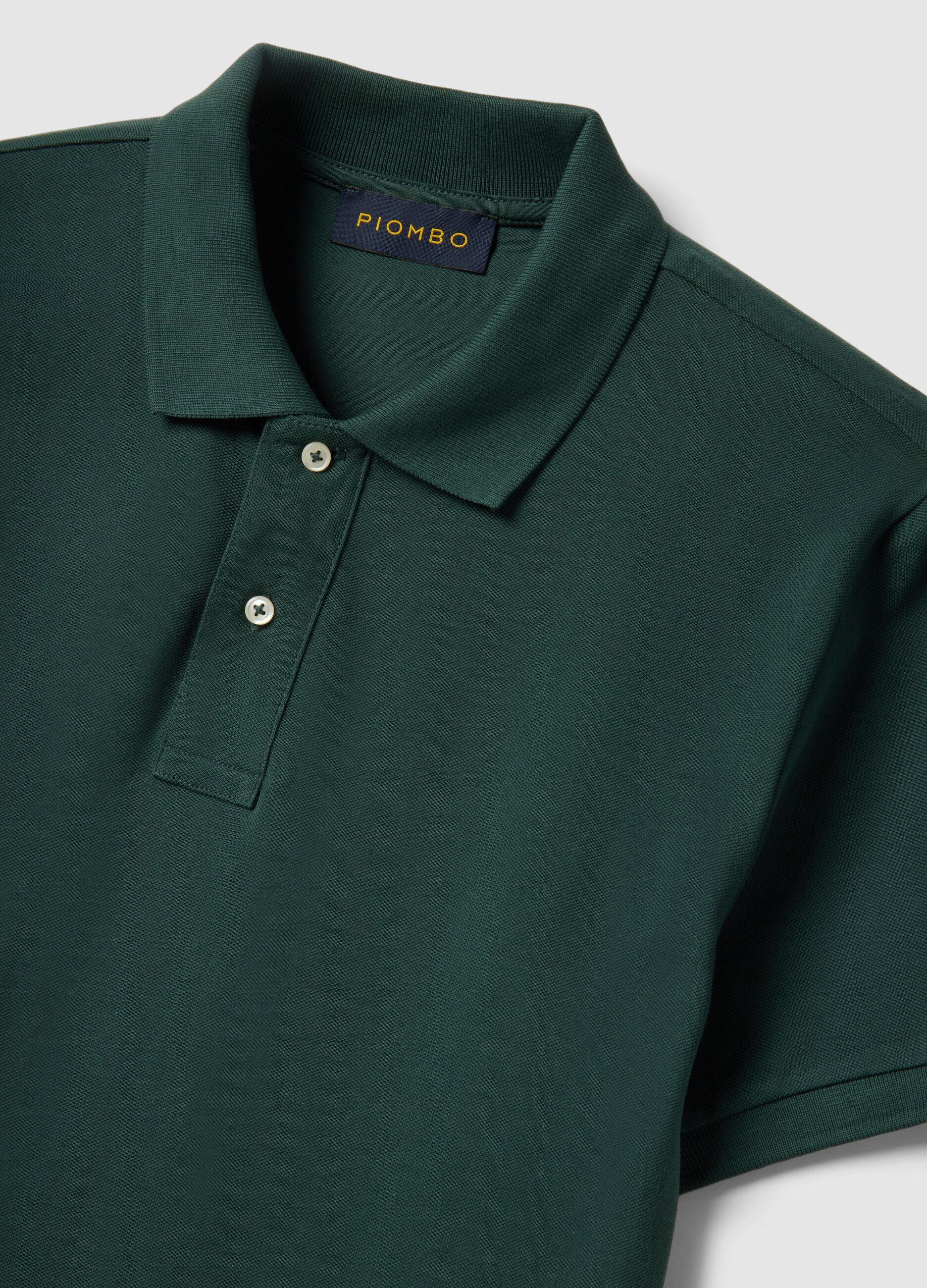 Green Supima cotton polo shirt, regular fit