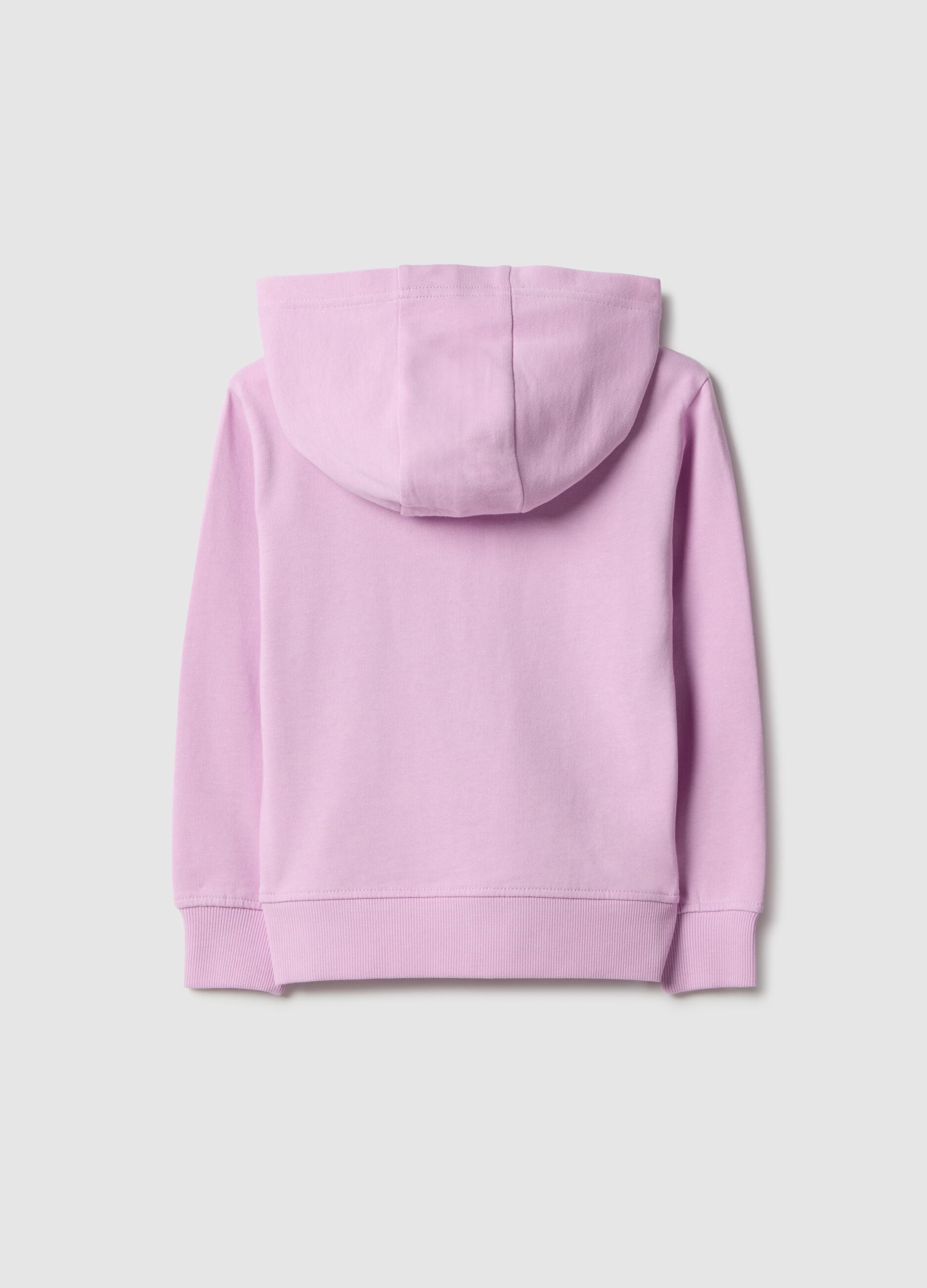Girls' purple hoodie in pure cotton with regular fit