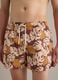 Brown tropical-print swim shorts_1