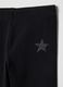 Girls' black stretchy cotton leggings slim fit with star_2