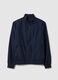 Blue regular fit bomber jacket with zip_4