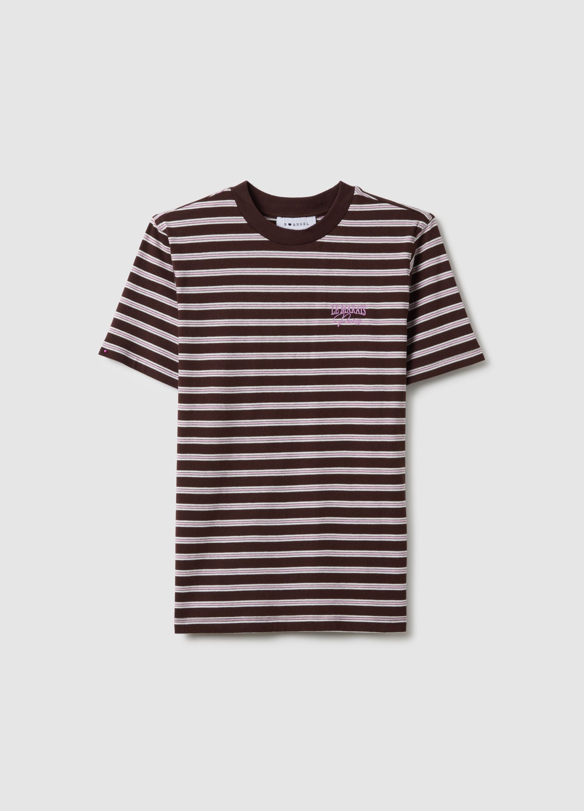 Multicolour Striped Pure Cotton Regular Fit T-shirt