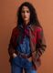Brown pure cotton shacket with contrasting embroidery, regular fit_0