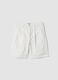 Boys&rsquo; white striped pure cotton shorts, regular fit_0