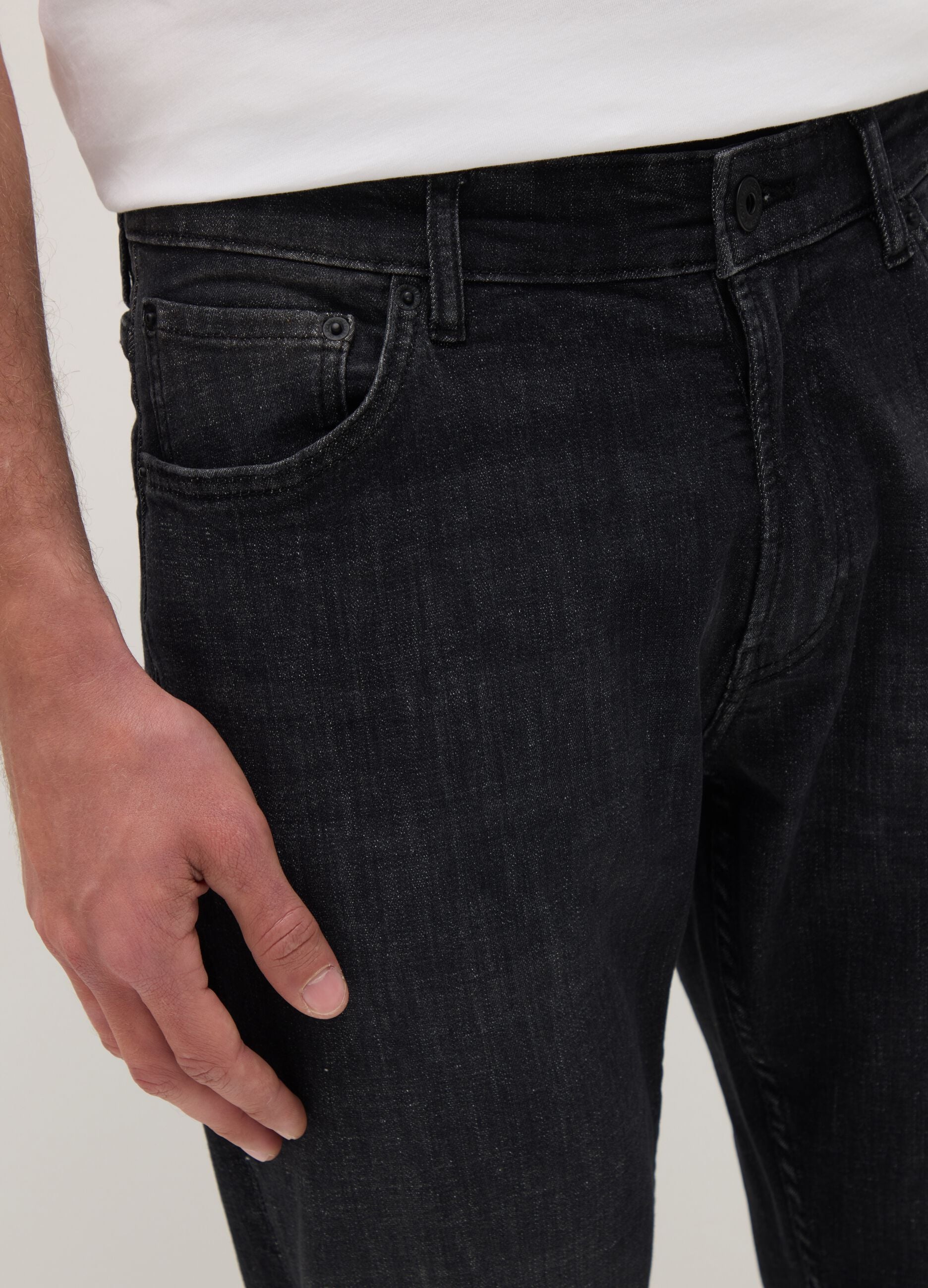 Black stretch cotton jeans comfort fit