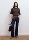 Brown boxy-fit T-shirt in a cotton&ndash;viscose blend_1