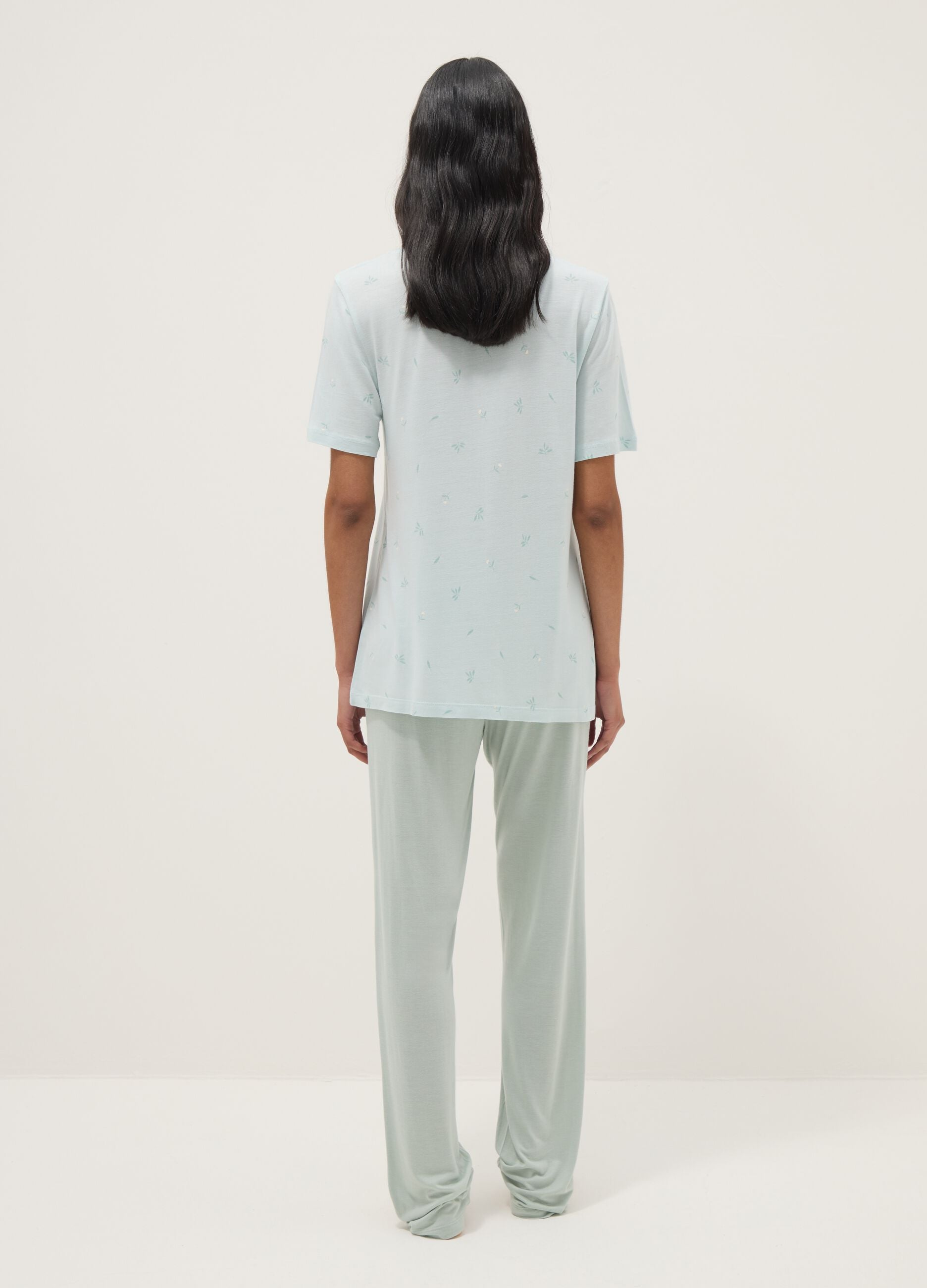 Blue pure viscose pyjamas regular fit