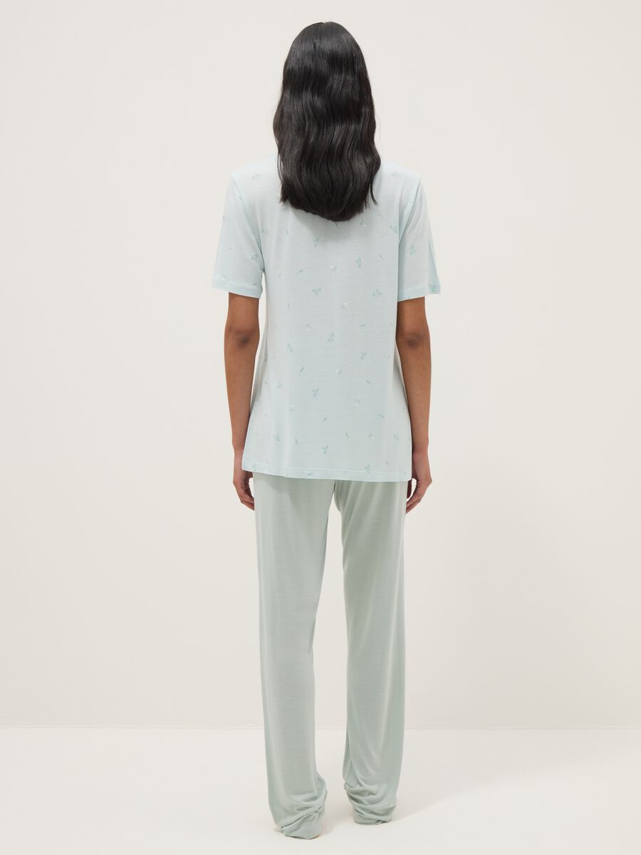 Pigiama in pura viscosa azzurro regular fit_2