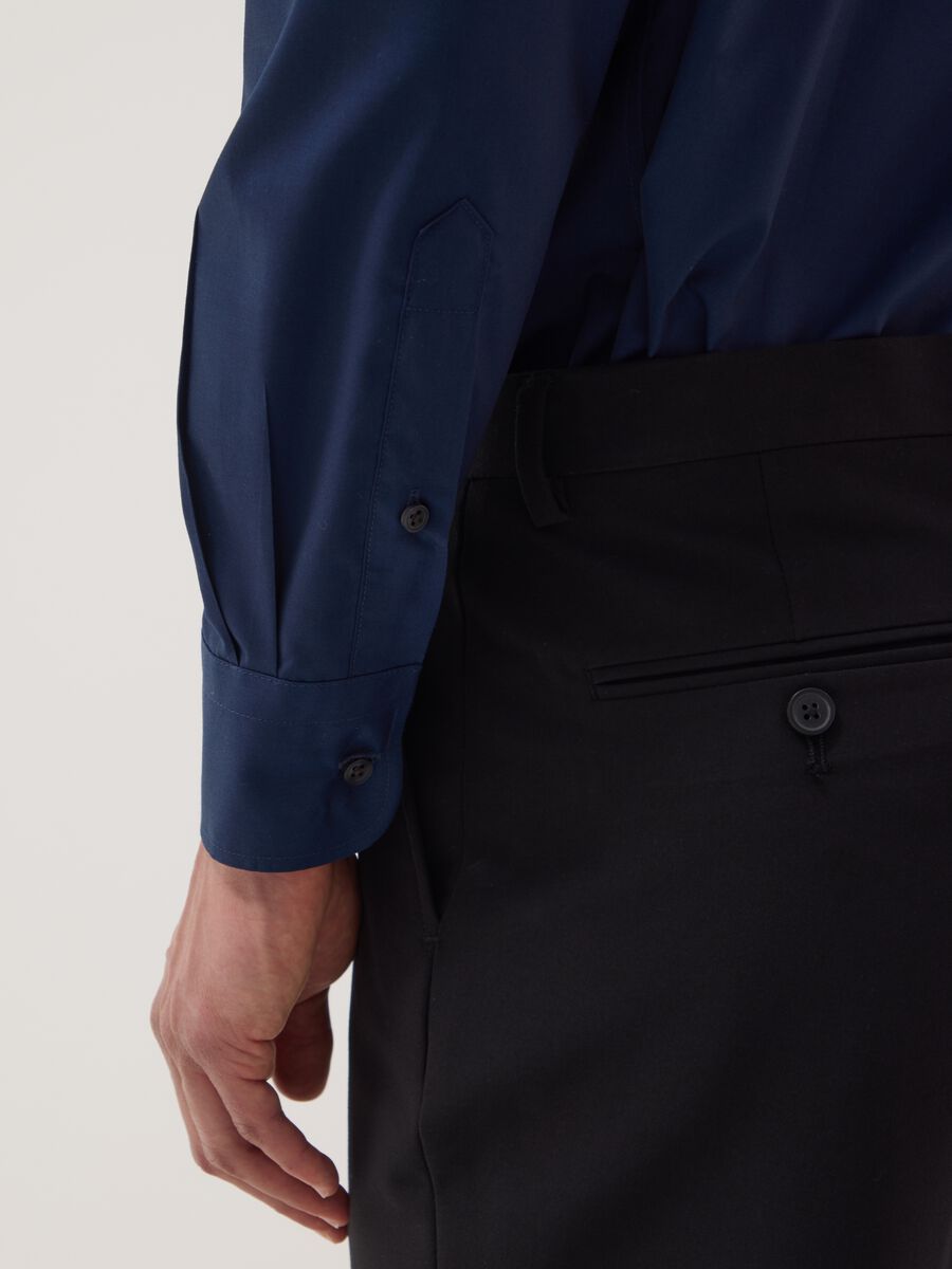 Blue long-sleeve button-down shirt, regular fit_3