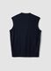 Blue viscose-blend waistcoat with deep V-neck, regular fit_5