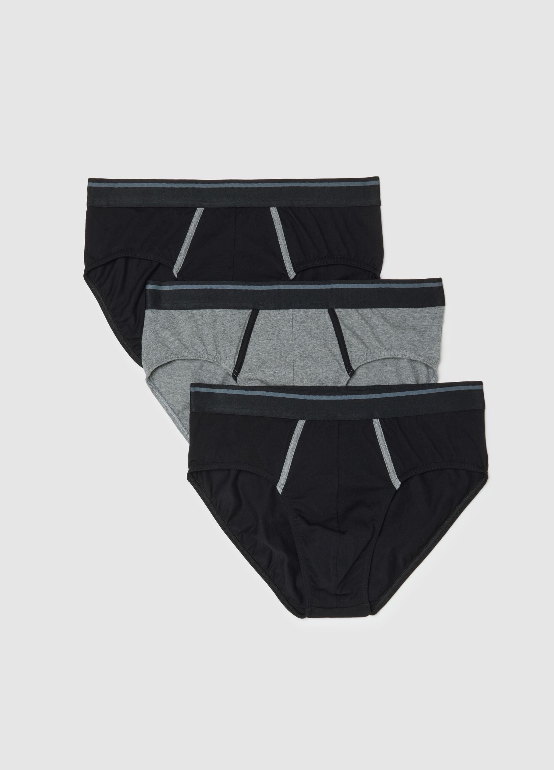 Multicolour regular fit stretch cotton tripack briefs