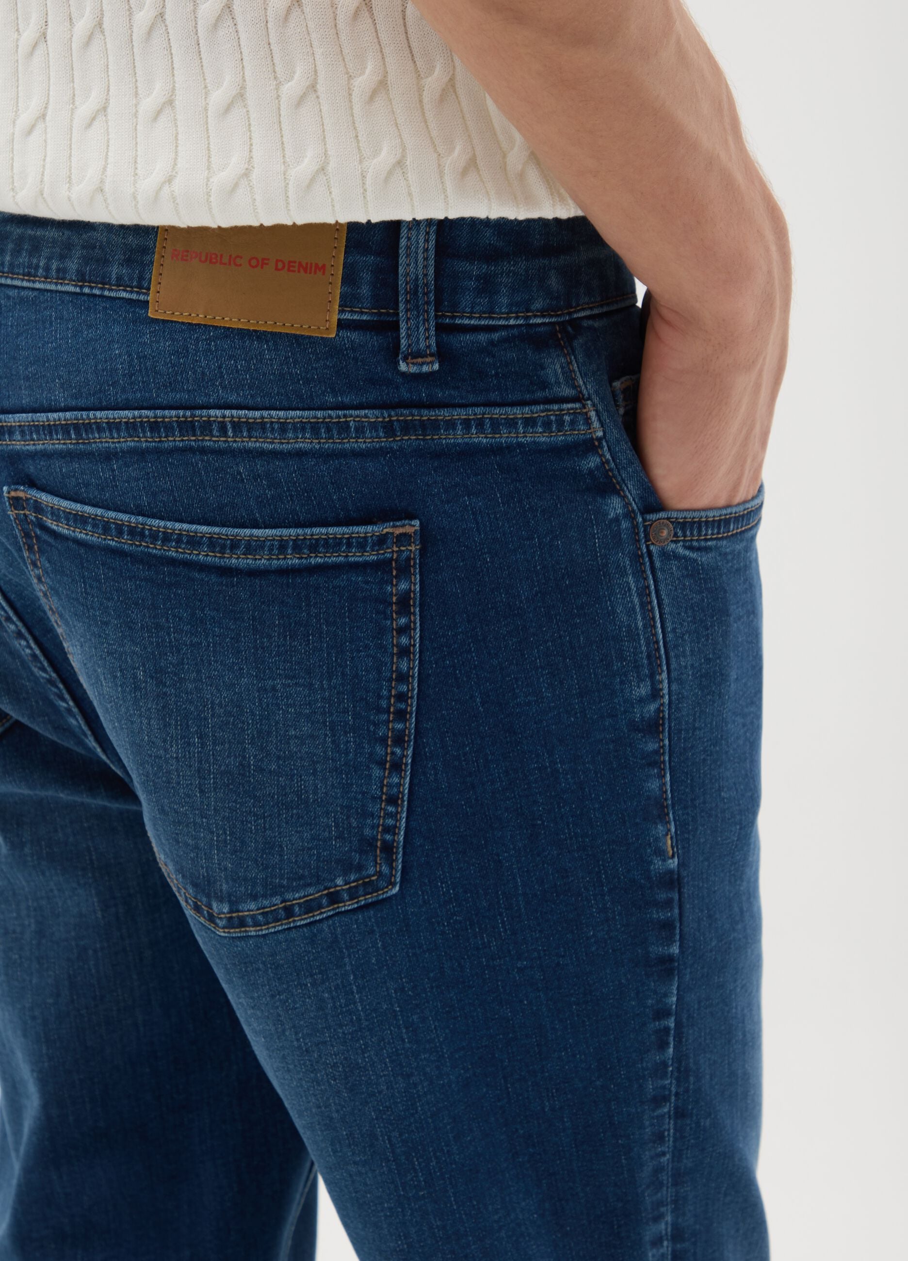 Men's Slim Fit Blue Denim Jeans