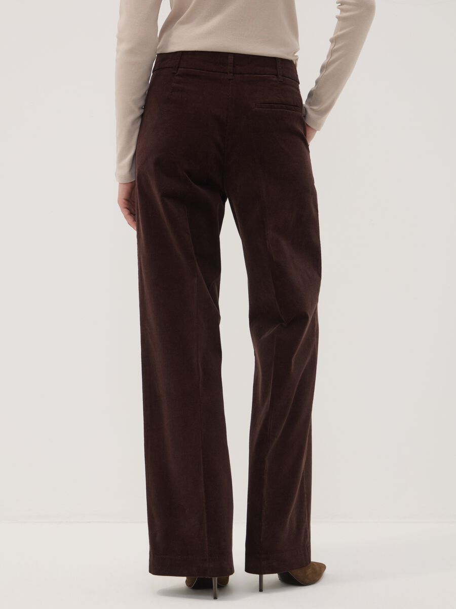 Brown The Iconic Pants straight-fit ribbed stretch-cotton trousers_3