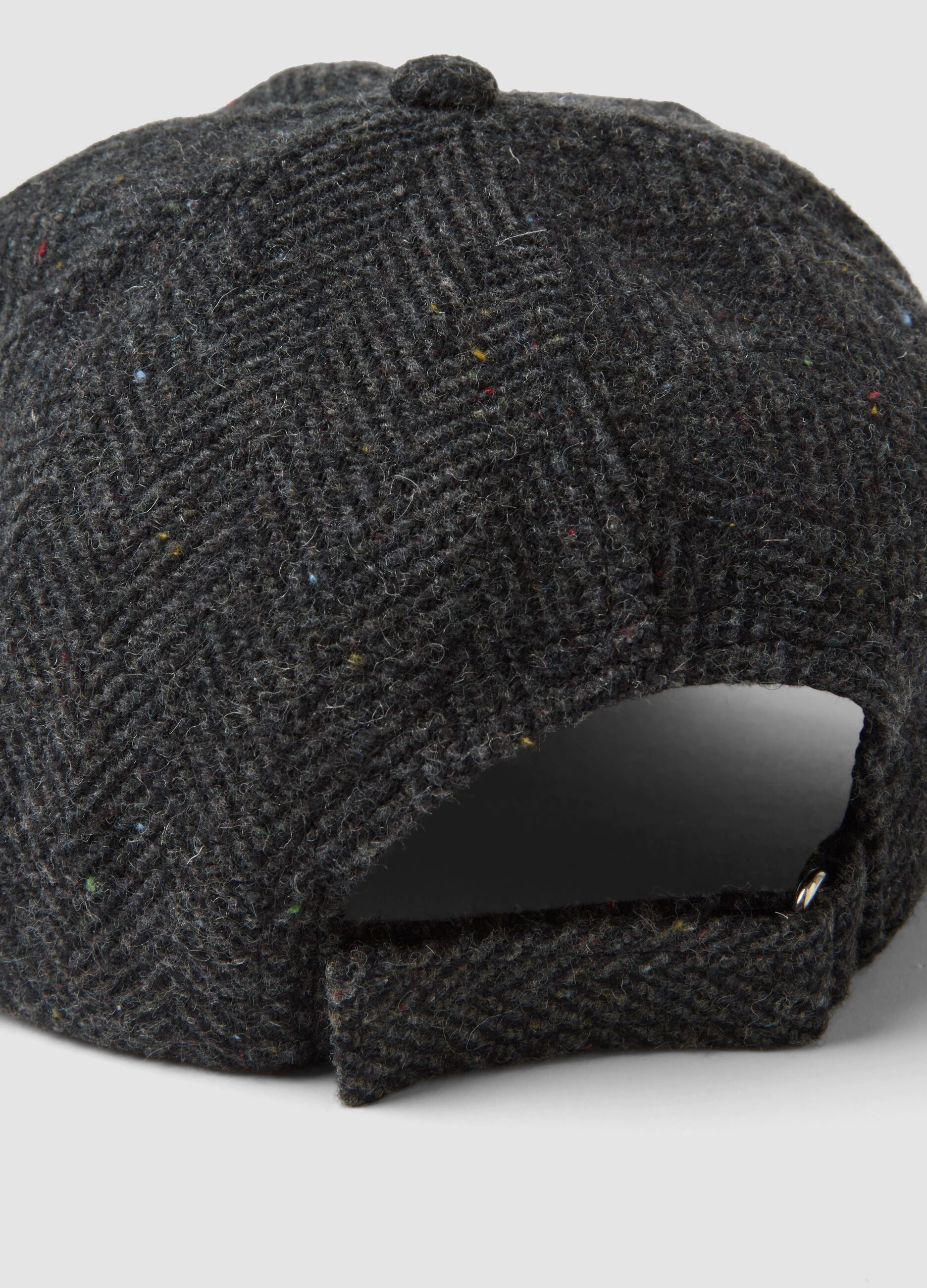 Grey wool and viscose blend baseball cap