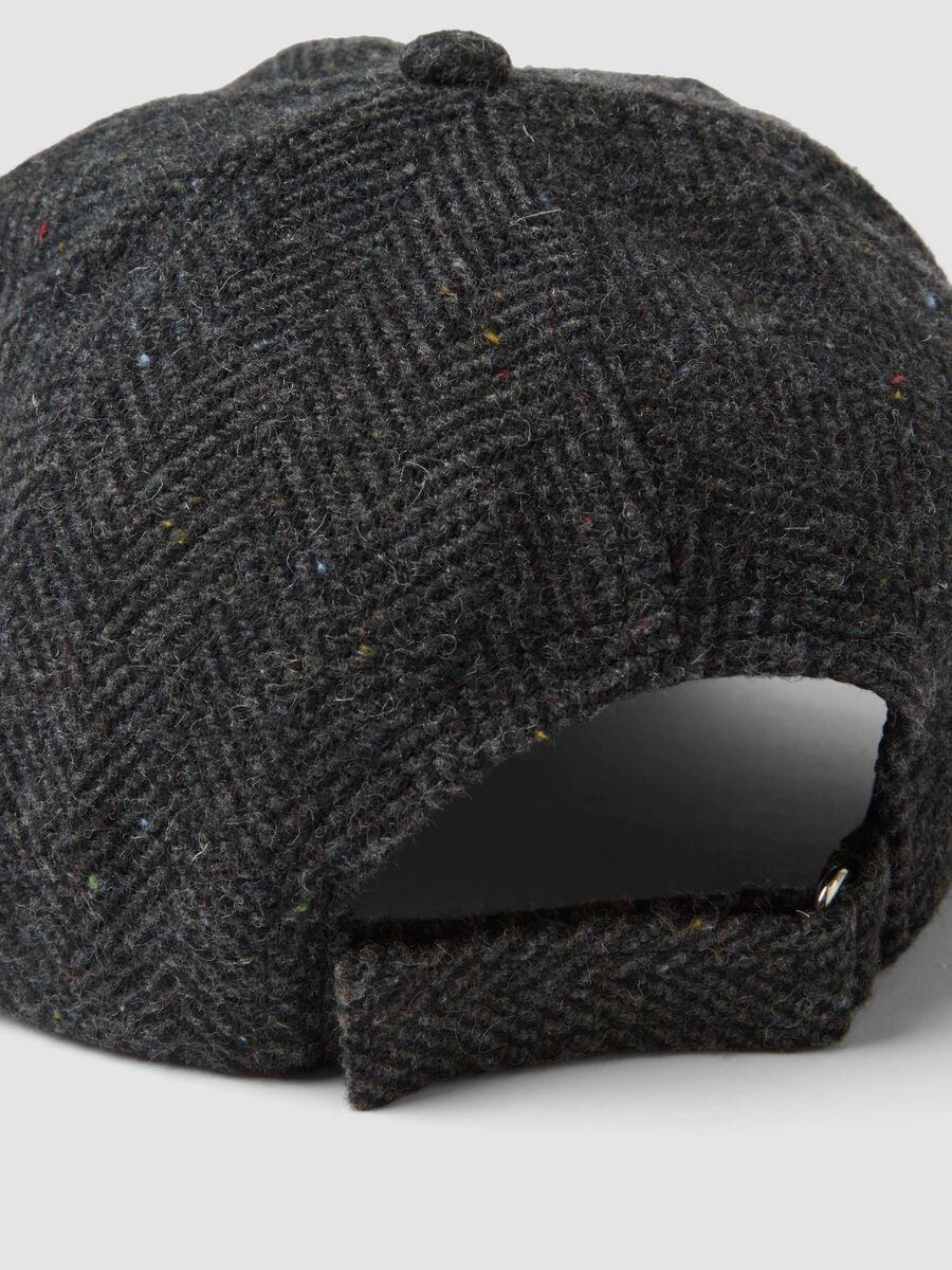 Grey wool and viscose blend baseball cap_2