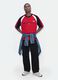Red pure cotton T-shirt with front print, relaxed fit_1
