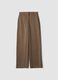 Brown regular-fit formal trousers in stretch viscose_4