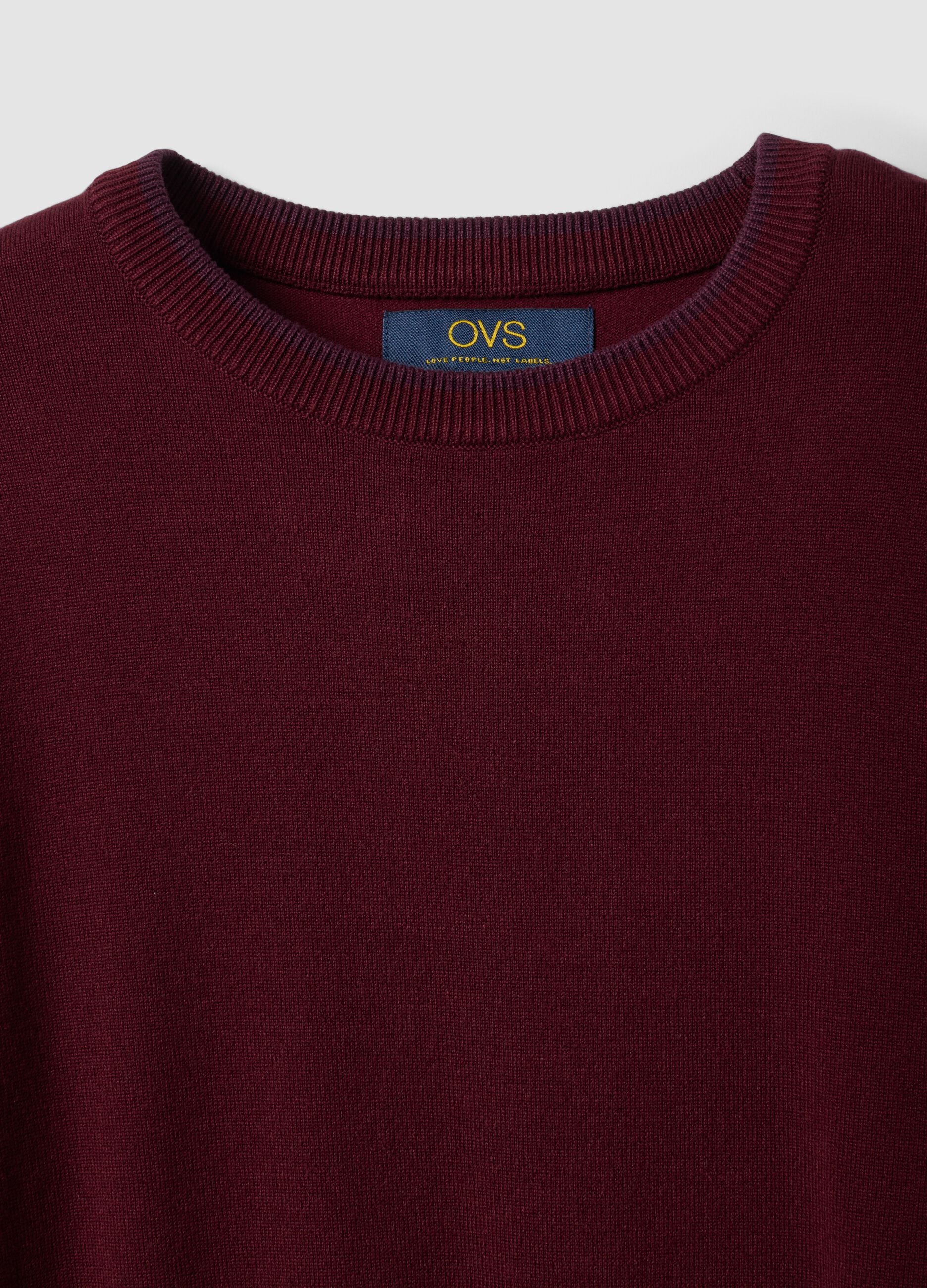 Red long-sleeve viscose-blend top